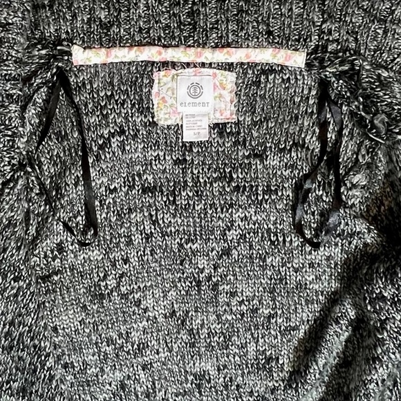 Element Open Cardigan Sweater Size Small Heathered Black & Grey - Picture 8 of 9